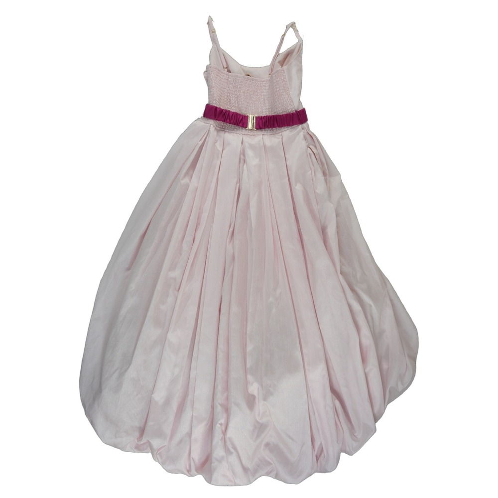 Hutch Diana Midi Dress Gown Women's Size 8 Light Pink High Low Bubble Hem - Picture 3 of 6